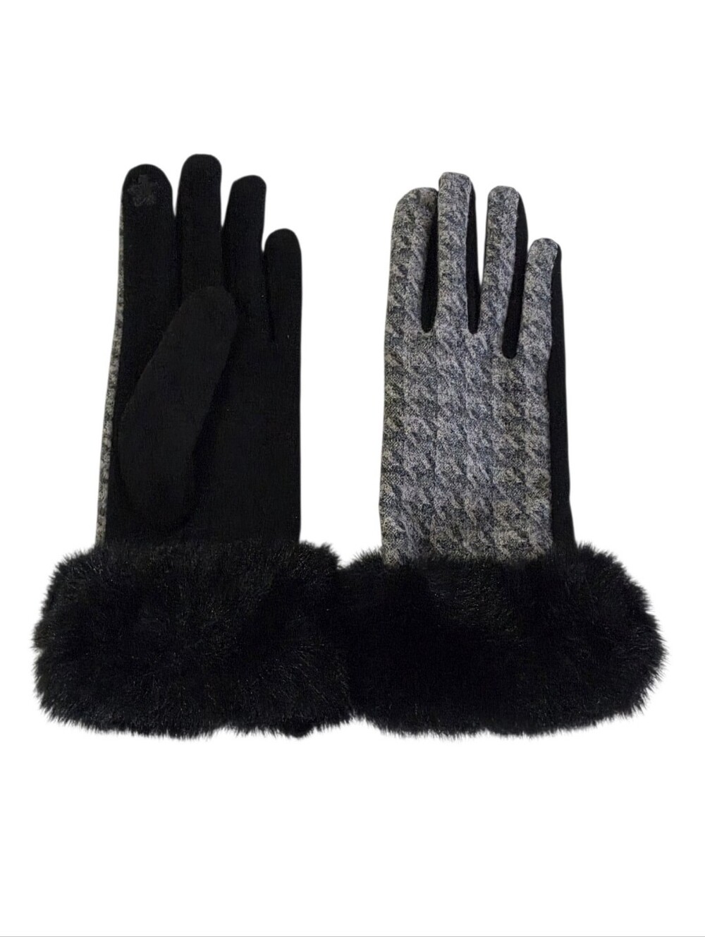 Top It Off Houndstooth Plaid Texting Gloves